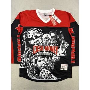 Headgear Classics Jersey Mens XL Cash Money Records Hockey Red Black Streetwear